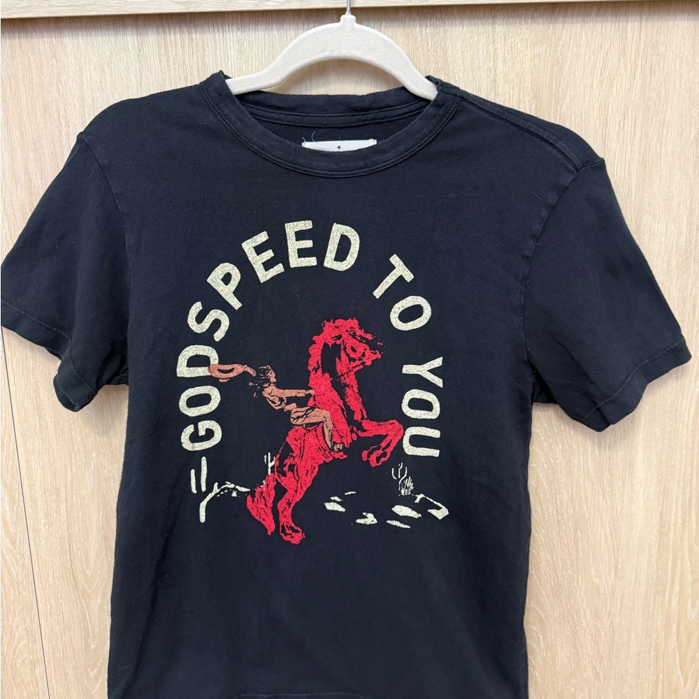 imogene + willie Black Tee with Red Graphic